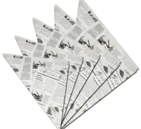 CONO FRITOS PAPEL PERIODICO 150X145X195 PAQ. 200UDS C-10