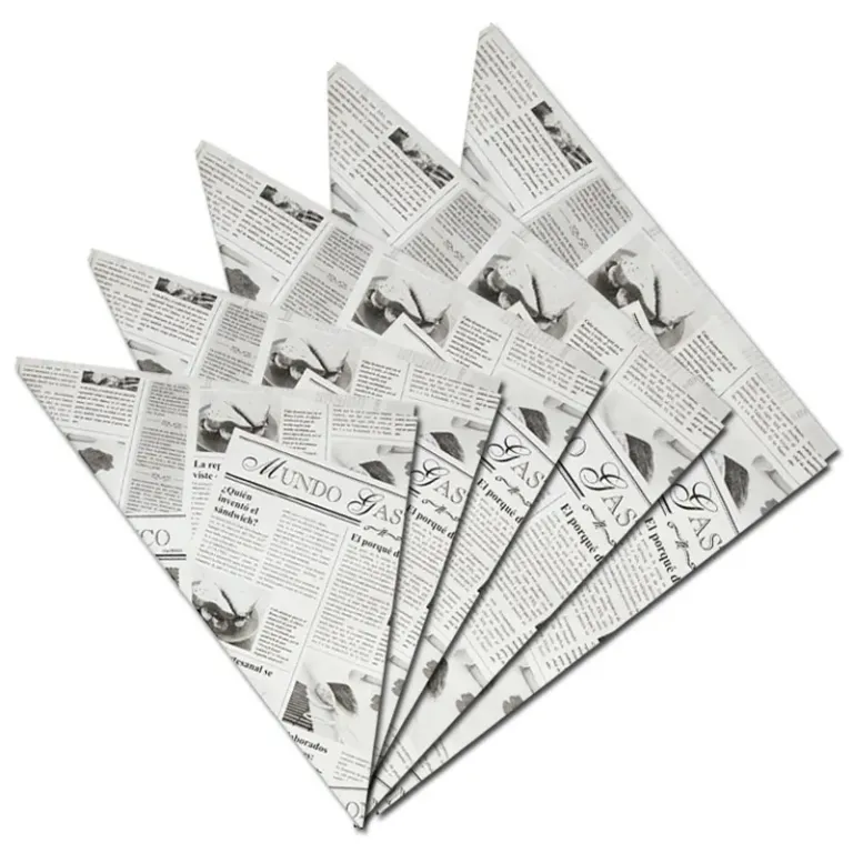 CONO FRITOS PAPEL PERIODICO 150X145X195 PAQ. 200UDS C-10