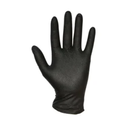 GUANTE NITRILO DIAMANTADO NEGRO TALLA L 50 UNIDADES . C10