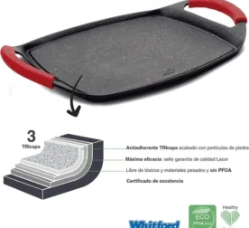 PLANCHA GRILL ACANALADA FERRUM 37 X 27CM ideal para hostelería. Resistencia