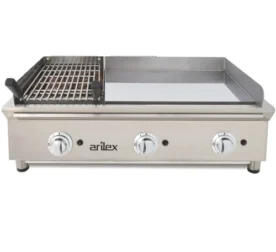 Frytops a gas 65 cm acero de 15 mm cromo duro + Barbacoa a gas 35 cm Línea 600 100FRYGCBN