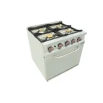 Cocina a gas 6 fuegos con piloto de 3x7.5 +3x5.5 kW con horno GN2/1 termostático de 7.5Kw 120CG70H EASY 700