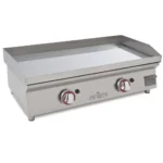 Plancha a gas 80 cm en acero 15 mm con baño cromo duro + fogón 6 Kw ARILEX 120PGCFN