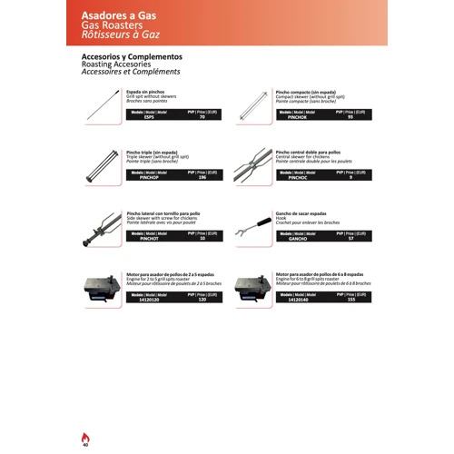 Motor H40 para asador de pollos de 6 a 8 espadas H40