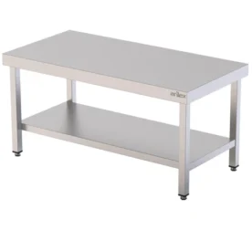 Mesa Central Baja acero inoxidable AISI 304 con estante 2000x700x600 mm