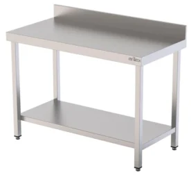 Mesa Mural acero inoxidable AISI 304 con estante 2000x700x850 mm
