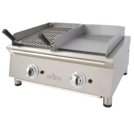 Frytops a gas 35 cm acero rectificado de 15 mm + Barbacoa a gas 35 cm Línea 600 70FRYGRBN