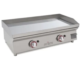 Plancha a gas 80 cm ARILEX en acero 15 mm con  baño cromo duro 80PGCN