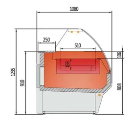 VITRINA EXP BAÑO MARIA CVE-10BM-15-RR