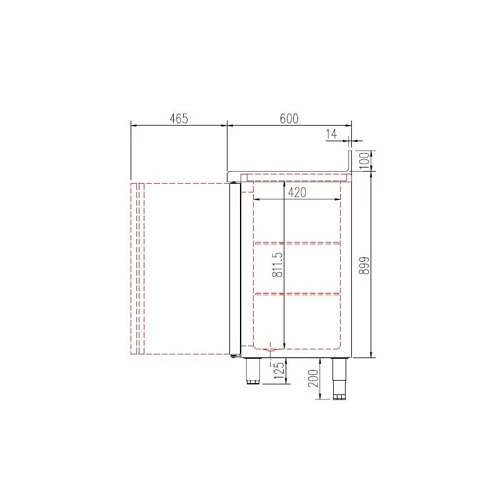 MESA FRIA FRENTE MOSTRADOR 250 P CRISTAL