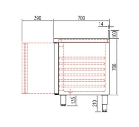 MESA FRIA GN1/1 150 FREGADERO