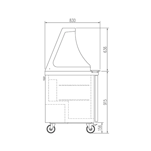 MESA FRÍA CON CÚPULA ELEVABLE 27