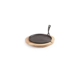 PLATO HIERRO FUNDIDO 34X20+BASE MADERA
